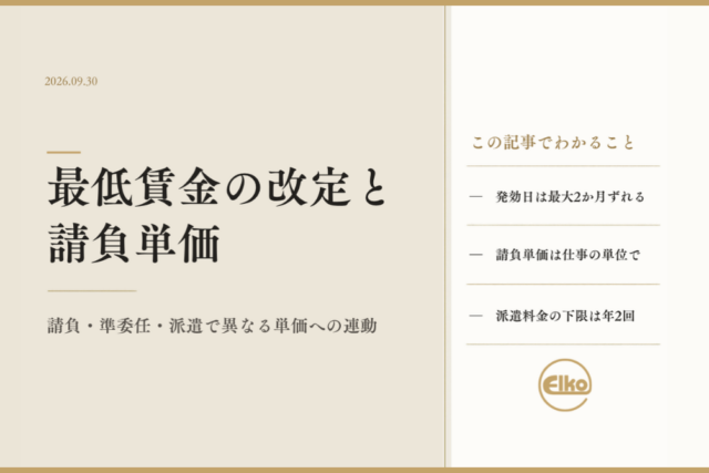 最低賃金の改定と請負単価